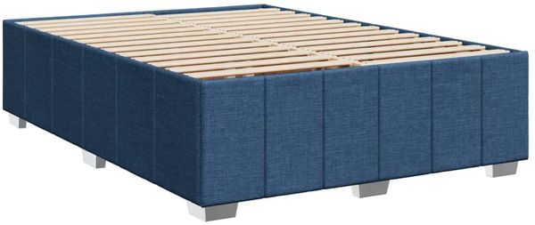 vidaXL Boxspringbett mit Matratze Blau 140x200 cm Stoff 3285483 Bild 5