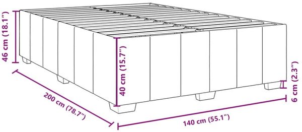 vidaXL Boxspringbett mit Matratze Blau 140x200 cm Stoff 3285483 Bild 12