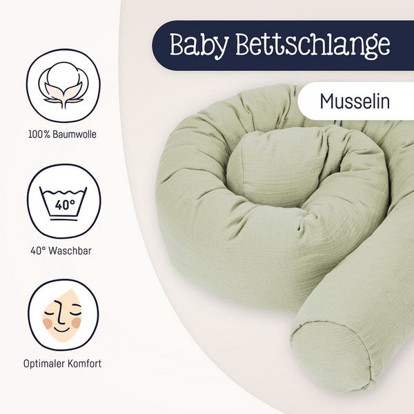 Julius Zöllner Bettschlange Musselin lime 180