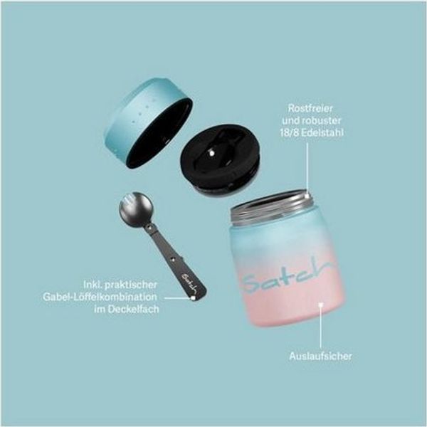 Satch Lunchbox Thermo Lunchbox, Edelstahl, (Thermo Lunchbox, 3-tlg, 1x Thermo Lunchbox, 1x Gabel-Löffelkombination), Thermo Lunchbox