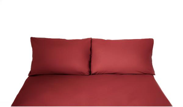 Einfarbige Bettwäschen-Sets für Einzel- und Doppelbetten, 100% Baumwolle Bordeaux 240x220 cm