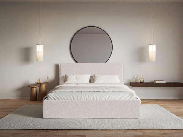 Selsey 'Softie Slim' Polsterbett 200×200 mit Lattenrost, Chenille, beige Bild 2