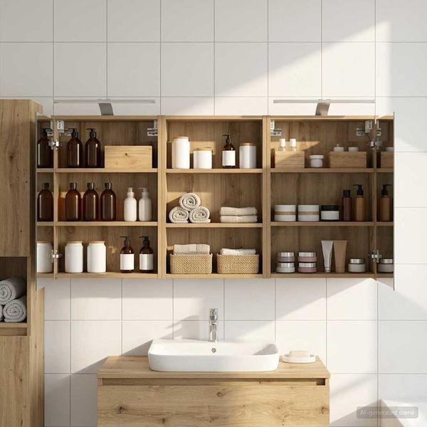 vidaXL Badezimmerschrank-Set 3 pcs 126 x 16 x 62,5 cm Holzwerkstoff 3403839