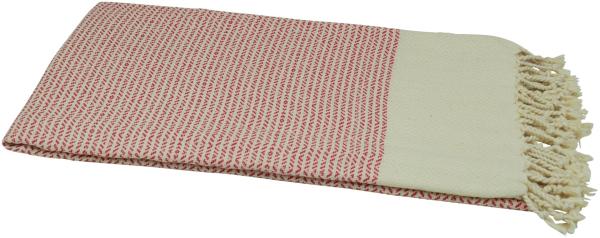 Hamamtuch Baumwolle rot, Rand: naturbeige 90x175 cm "Ada"