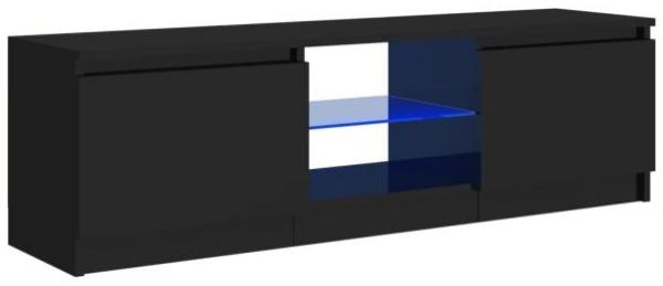 TV-Schrank mit LED-Leuchten Hochglanz-Schwarz 120 x 30 x 35,5 cm