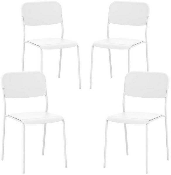 KOMFOTTEU Esszimmerstuhl (4 St), stapelbare Küchenstühle, aus PP
