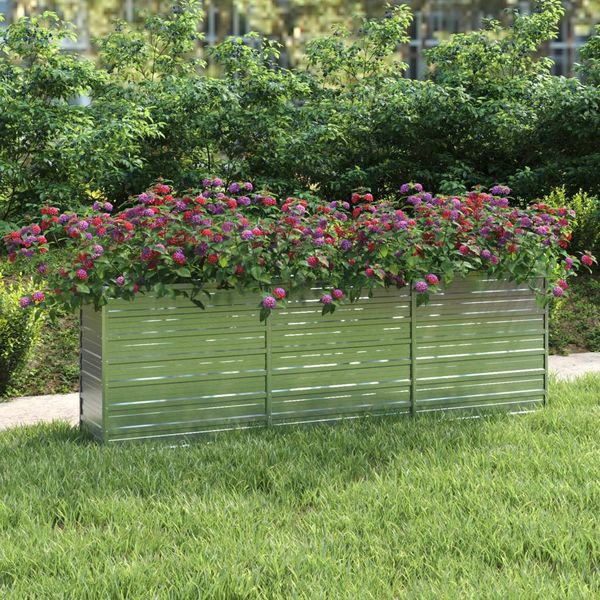 vidaXL Garten-Hochbeet 240x40x77 cm Verzinkter Stahl Silbern 316887