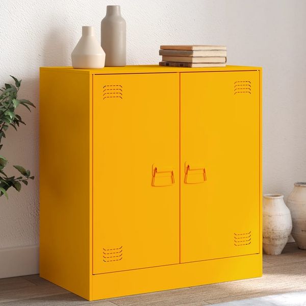vidaXL Sideboard Senfgelb 67x39x73 cm Stahl 841676