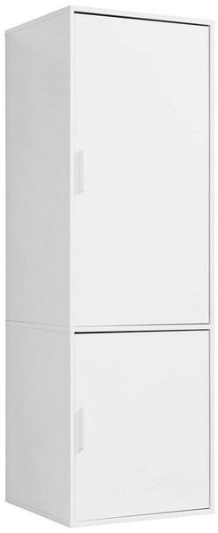 mokebo Kleiderschrank Der Grenzenlose (2- Türig mit Fächern) Garderobenschrank, Schlafzimmerschrank oder Schrank klein in Weiß