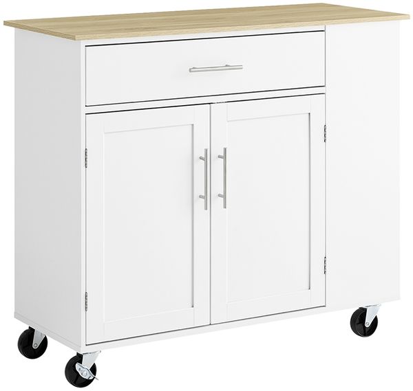 SoBuy FKW133-WN Kücheninsel, Spanplatte, Melamin, Weiß, 99 x 85 x 40 cm