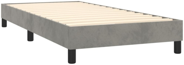 vidaXL Boxspringbett mit Matratze Hellgrau 80x200 cm Samt, Härtegrad: H2 [3130865] Bild 3