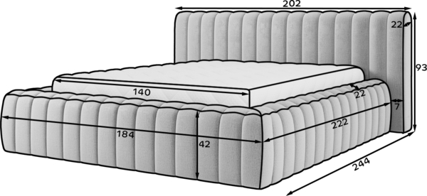 Eltap Carilla Bett (Sola 18) 140x200 Metallrahmen/Gaslift /Box Bild 10