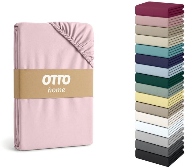 OTTO home Spannbettlaken PHYSALIS Comfort 100% Baumwolle, 150 g/m², Jersey, Gummizug: rundum, (2 Stück), Bettlaken bis 20 cm Matratzenhöhe, weich, bügelfrei, optimaler Sitz