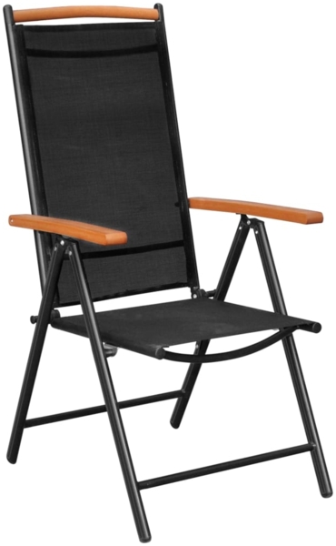 vidaXL Gartenstühle Klappbar 6 Stk. Textilene Schwarz 312187