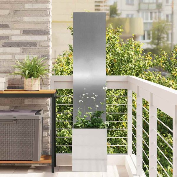vidaXL Garten Sichtschutz-Leinwand Silber 32 x 150 cm Verzinkter Stahl 876376