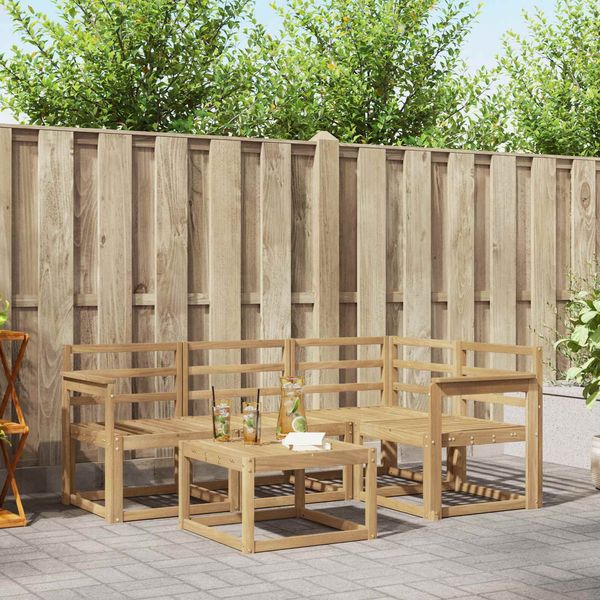 vidaXL Outdoor-Sofagarnitur 5 pcs Weiß 59 x 59 x 37 cm 3387583