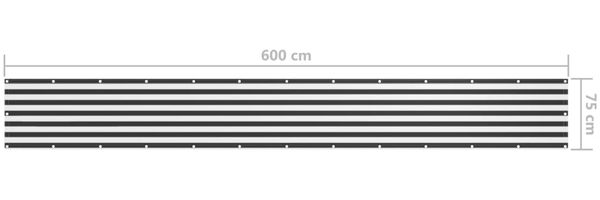 vidaXL Balkon-Sichtschutz Anthrazit und Weiß 75x600 cm Oxford-Gewebe 134879 Bild 5