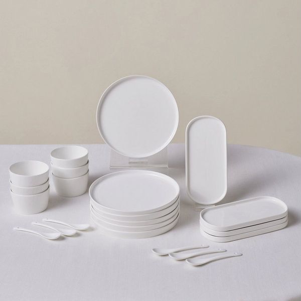 Karaca Geschirr-Set Karaca Forever Bone Bomo 22-Teiliges 6-Personen Frühstücksset (22-tlg), 6 Personen, KNOCHENPORZELLAN
