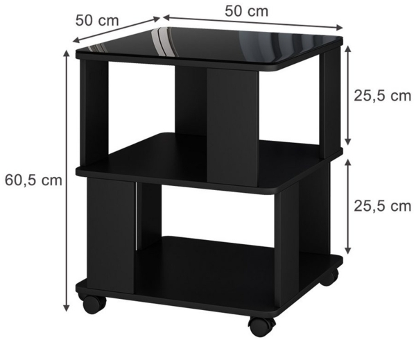 Couchtisch Velito Schwarz 50 x 50 cm Vicco