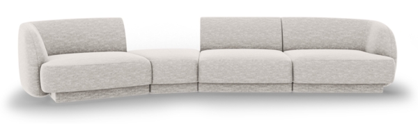 Micadoni Modulares Sofa Miley 4-Sitzer Links Chenille Eden Silber