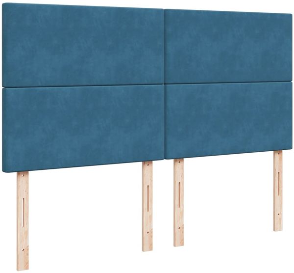 vidaXL Boxspringbett mit Matratze Blau 180x200 cm Samt 3293276 Bild 7