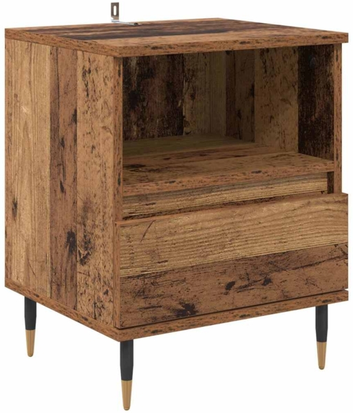 vidaXL Nachttisch mit Schubladen Altholz 40 x 35 x 50 cm Holzwerkstoff 882649