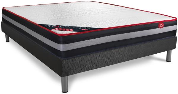 VITALPOWER ZEN matratze 135x190 cm + Bettgestell mit lattenrost, Härtegrad 4, Rückstellschaum, Höhe : 23 cm