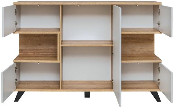 Stylefy Katharina SB Highboard Hellgrau/ Eiche