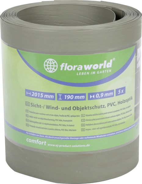 Floraworld Sichtschutzstreifen 201,5 x 19 cm grau - 5 Stk.
