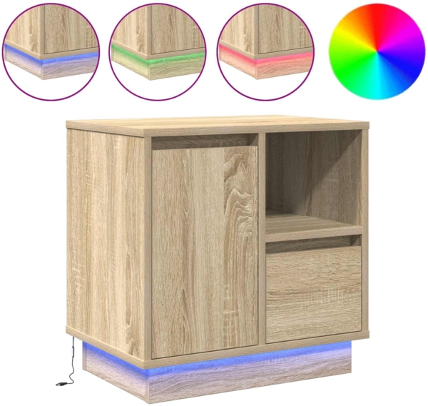 vidaXL Nachttisch Sonoma-Eiche 50 x 34,5 x 50 cm Holzwerkstoff 869582