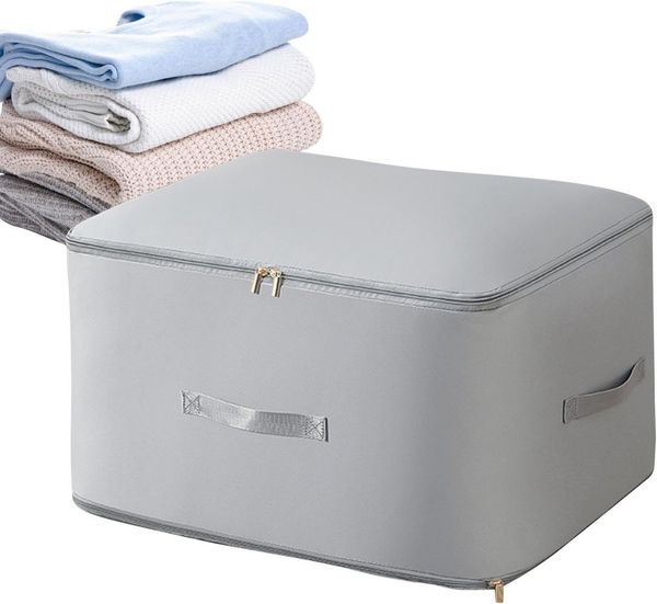 Generic Aufbewahrungsbox Deckentaschen Set Grau – Organizer für Bettdecken & Kleidung (Aufbewahrungs-Organizer Set für Bettwäsche und Textilien, Aufbewahrungstaschen für Kleidung und Bettdecken), Faltbar, wasserabweisend, mit verstärkten Tragegriffen