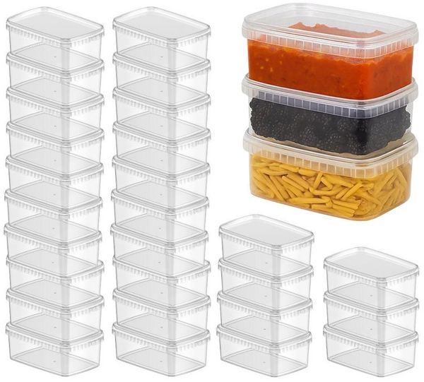 mikken Frischhaltedose Lebensmittelbox 1200 ml – Frischhaltedose & Deckel, (Spar-Set, 30-tlg, Vorratsset), Hitzebeständig bis 100 °C, geeignet für Schockfrostung, luftdicht