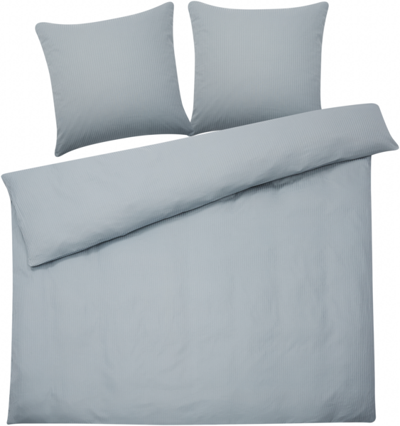 Bettwäsche-Set Streifenmuster AVONDALE 200x220 cm Baumwoll-Satin Grau Bild 5