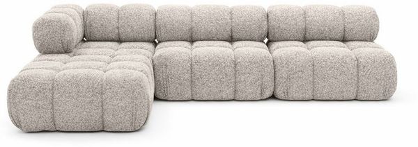 Kaiser Möbel Ecksofa L-form, Wohnlandschaft für Wohnzimmer, Bouclé-Stoff Abriamo, Selia, Ecksofa, Modernes L-Design,Weiche, abgerundete Formen,Trendiger Bouclé-Stoff
