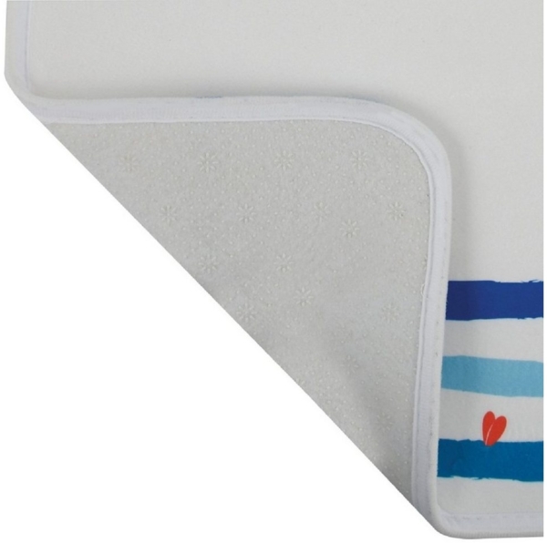 MSV® Badteppich Badvorleger Duschvorleger "Deep Ocean" 142335 Mikrofaser Anti-Rutsch Badematte 75x45 cm - weiß blau Bild 2