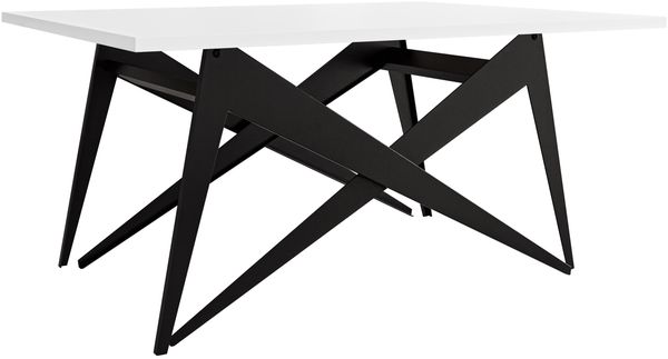 2-in-1 Couchtisch und Esstisch Xorkol (Farbe: Schwarz / Arktisches Weiß)