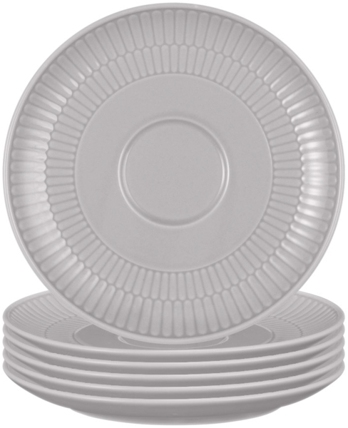 Seltmann Weiden Amina Kombi-Untertasse ø 16 cm 6er Set Silbergrau