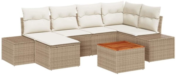 vidaXL Garten-Sofa-Set 7 pcs Beige und Weiß 3356650