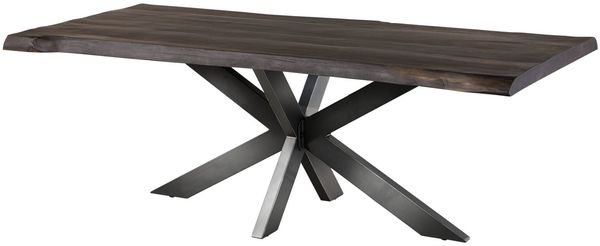 Baumtisch Mango 200x100x77 grau lackiert / Kreuzgestell anthrazit glänzend FREEFORM 5