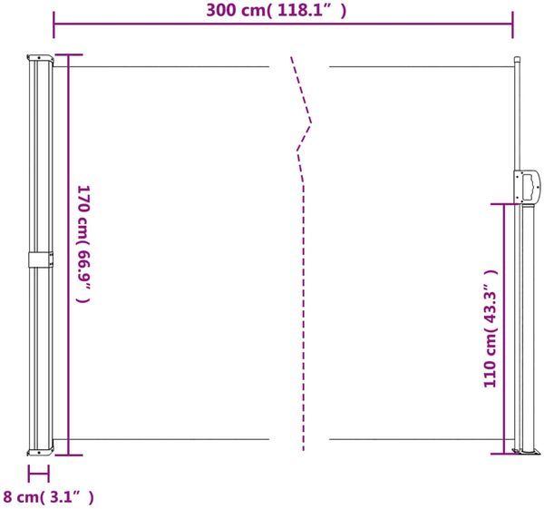 vidaXL Seitenmarkise Ausziehbar Beige 170x300 cm 4004330 Bild 10