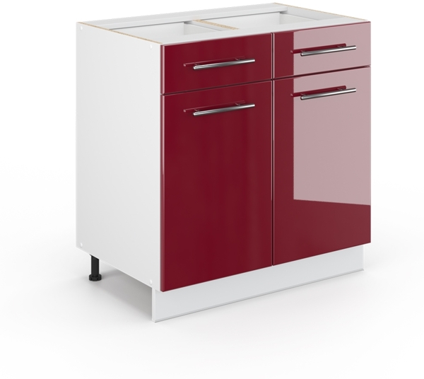 Badmöbel Fame-Line Bordeaux Hochglanz 80 x 82 cm ohne Arbeitsplatte Vicco