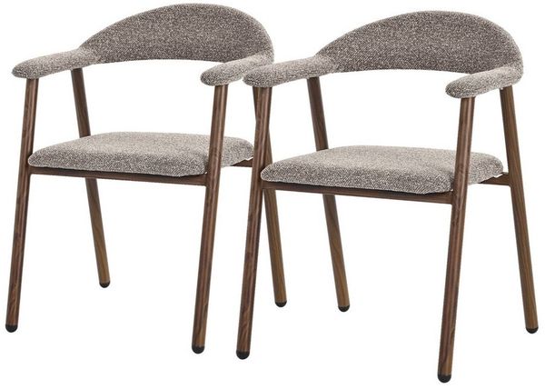 ML-DESIGN Polsterstuhl Esszimmerstühle mit Armlehne & Rückenlehne Ergonomische moderne Design (2 St), Armlehnstuhl mit Metallbeine 2er Set Braun Lounge Sessel bis 120 kg