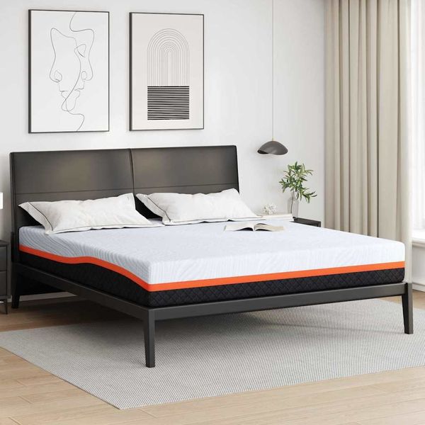 vidaXL Matratze Weiß und Grau 180 x 200 cm Jacquard-Stoff 4106308