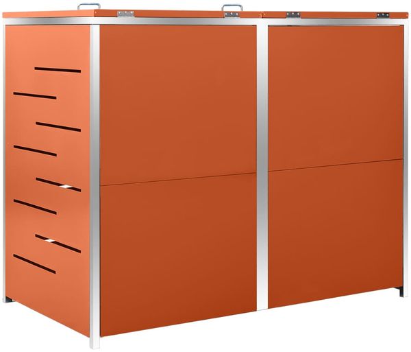 vidaXL Mülltonnenbox für 2 Tonnen 138x77,5x112,5 cm Edelstahl 149563 Bild 4