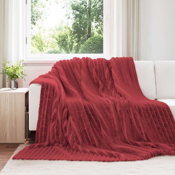vidaXL Überwurfdecke Bordeauxrot 270 x 240 cm Fleece 42016852