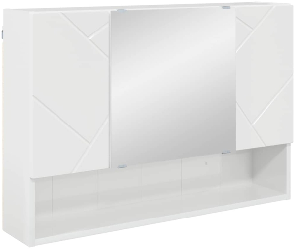 vidaXL Spiegelschrank Hochglanz Weiß 80 x 17 x 55 cm Holzwerkstoff 883358