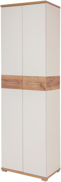 Garderobenschrank >M-407< (BxHxT: 59x199x40 cm) in weiss | braun