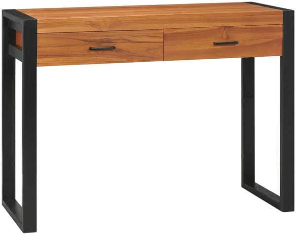 vidaXL Schreibtisch mit 2 Schubladen, Breite 1000 Teak/Schwarz