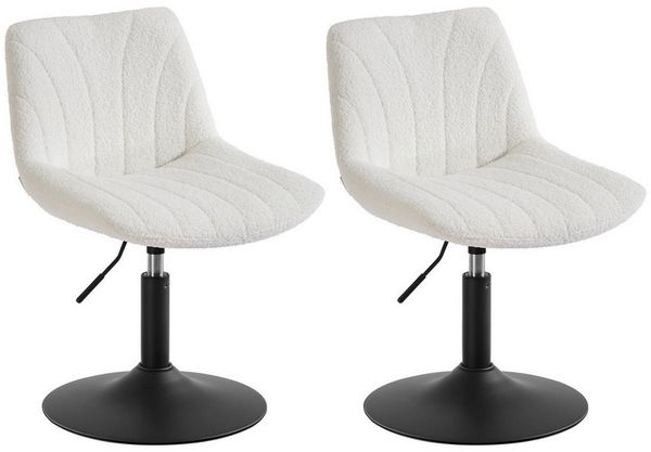 VASAGLE Barhocker Barstuhl, Küchenhocker, höhenverstellbar, um 360° drehbar (2 St, 2er Set), 46,5x43 x (65,5-77,5) cm (T x B x H), für Esszimmer, Küche