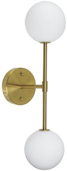 PR Home 3404902 Wandleuchte Sigma D Gold Opal 2-flammig